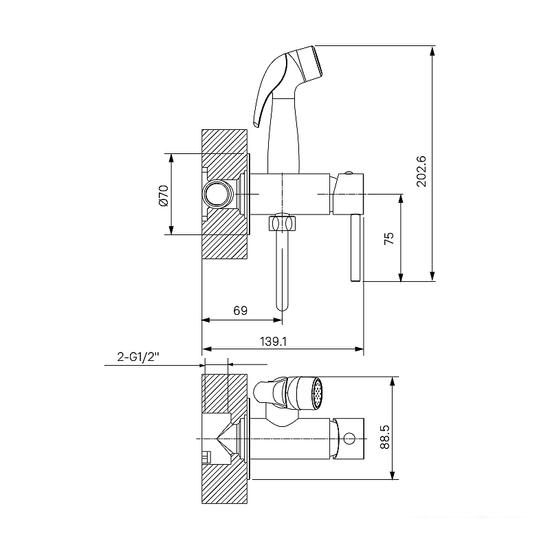 Гигиенический душ Milardo Tidy 001WTR0M08 - фото