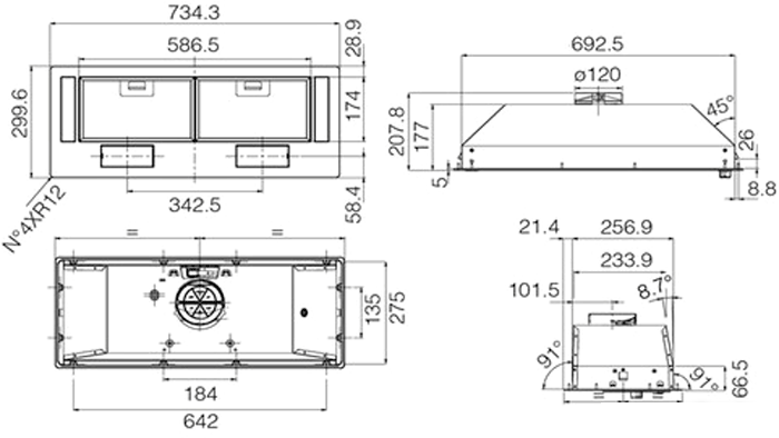 Кухонная вытяжка Jetair Viera Lux BL/A/72 PRF0174915 - фото