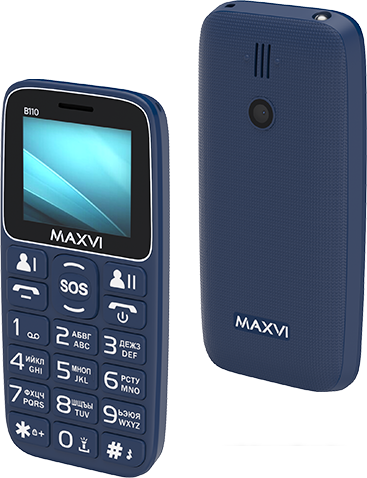 Кнопочный телефон Maxvi B110 (синий) - фото