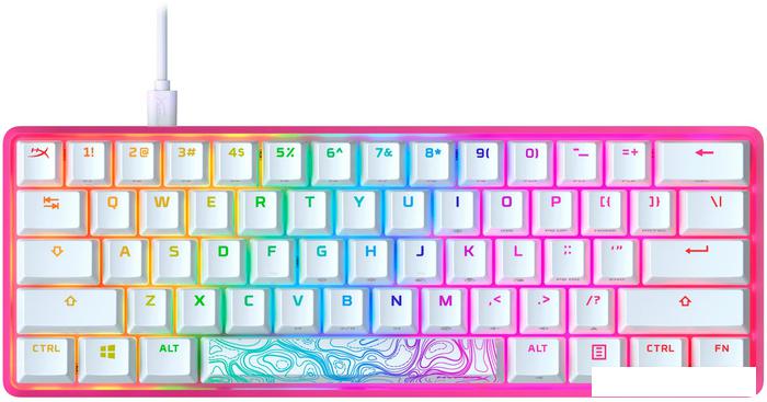 Клавиатура HyperX Alloy Origins 60 Pink (HyperX Red, нет кириллицы) - фото