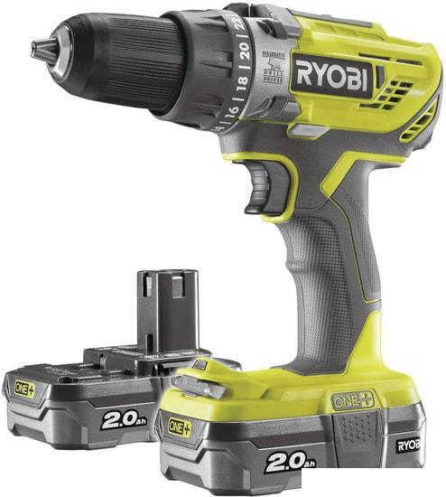 Ударный шуруповерт Ryobi R18PD3-220S 5133003342 (с 2-мя АКБ, сумка) - фото