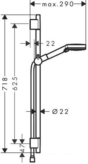 Душевой гарнитур Hansgrohe Vernis Blend 26422670 (черный матовый) - фото