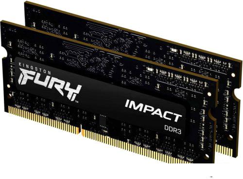 Оперативная память Kingston FURY Impact 2x4GB DDR3 SODIMM PC3-14900 KF318LS11IBK2/8 - фото