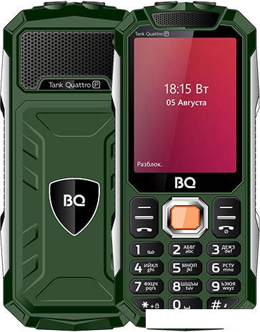 Мобильный телефон BQ-Mobile BQ-2817 Tank Quattro Power (зеленый) - фото