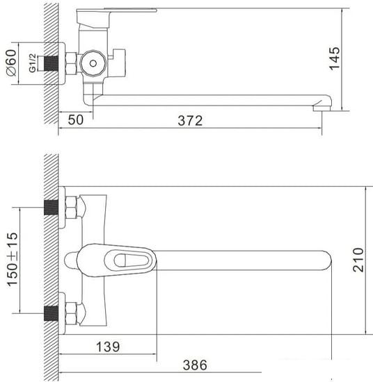 Смеситель Эверест B22-274B - фото