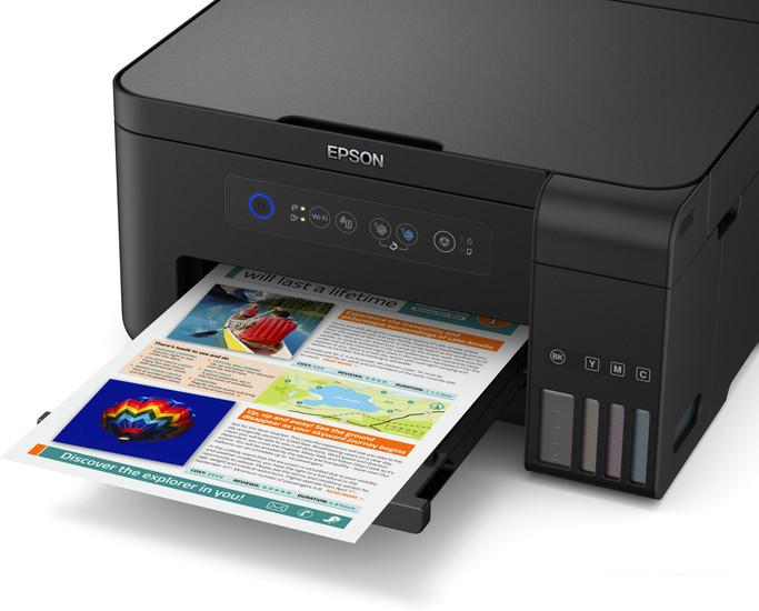 МФУ Epson L4150 (ресурс стартовых контейнеров 7500/6000, чернила 001) - фото